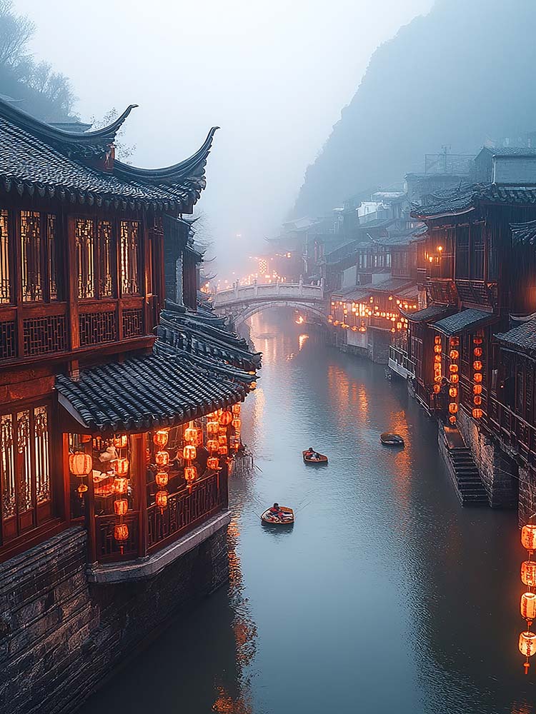 Misty River in China