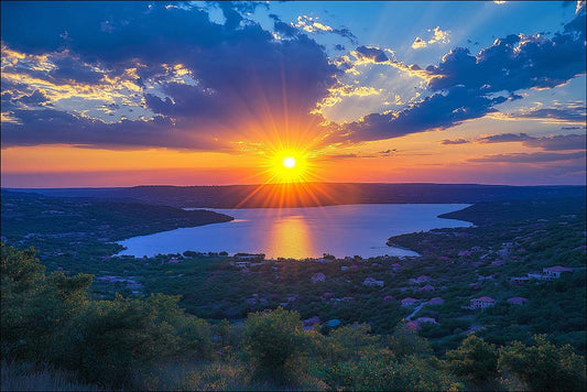 Lake Travis Texas Purple Sunset